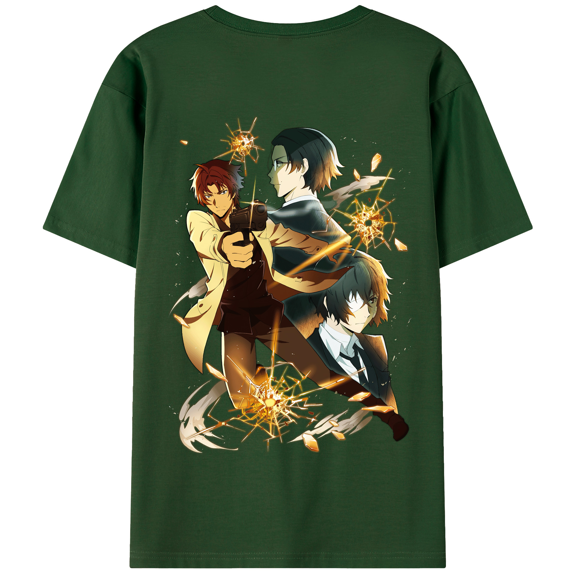 （画像用） 文豪ストレイドッグス Bungo Stray Dogs 綿100％半袖Tシャツ（背面プリント）